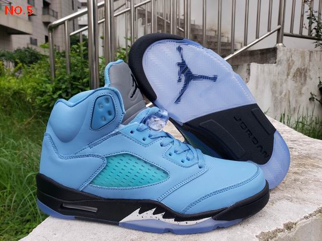 Air Jordan 5 Men Shoes Blue;